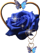 Coeur et rose bleue